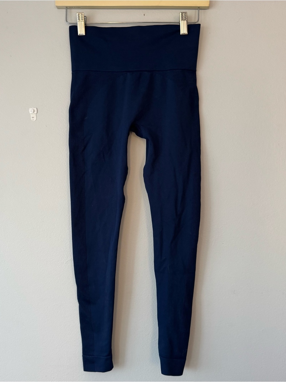 SET Active Navy High-Rise Ribbed Leggings